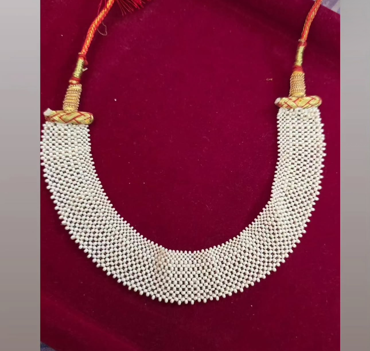 Crystal Beads Necklace — gold Jewellery, front view